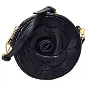 MICHAEL KORS 立體玫瑰皮革斜背包-黑色（現貨+預購）黑色