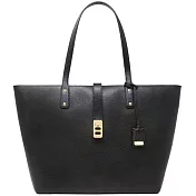 MICHAEL KORS 荔枝紋皮革鎖頭托特包-黑色（現貨+預購）黑色