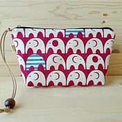 布風手作|象左轉象右轉 化妝包