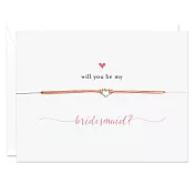 Dogeared 銀色愛心天然絲衝浪手鍊 愛戀粉色 (附官方信封套組)