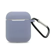 AirPods 純色矽膠保護套 附扣環 薰衣草紫