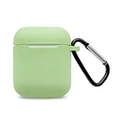 AirPods 純色矽膠保護套 附扣環 抹茶綠