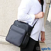 Ex-Sports亞克仕 商務公事包 經典浮雕絲光純雅黑黑色