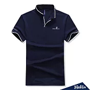 <現貨+預購>潮男英倫風V領薄款POLO衫三色-HeHaM紳士深藍