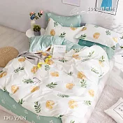 《DUYAN 竹漾》台灣製 100%精梳棉單人床包二件組-香橙冰茶