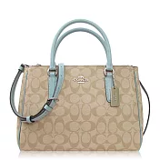 COACH 經典 PVC / 中款 / 手提兩用包_卡其藍卡其藍