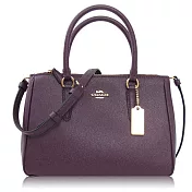 COACH 十字紋皮革 / 小款 / 斜背兩用包_深紫深紫