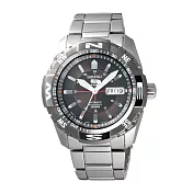 SEIKO 時光飛梭時尚機械腕錶-銀X槍灰