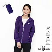 【遊遍天下】中性款防風防潑水抗UV反光連帽外套(GJ10019)S深紫