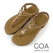 GOA 波希米亞減壓平底夾腳涼鞋EU38粉色