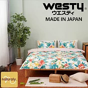 【日本西村Westy】亞熱帶微風雙人4件組-粉-標準雙人床包組