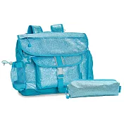 美國【Bixbee】閃采系列-[冰雪藍超值組]中童輕量舒壓背/書包+筆袋