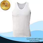 涼感吸排圓領背心-白色M白