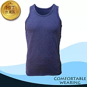 涼感吸排圓領背心-藍色M藍