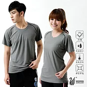 【遊遍天下】台灣製中性款涼感圓領吸濕排汗機能衫(S0707)M中灰