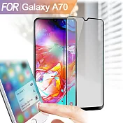 Xmart for 三星 Samsung Galaxy A70 防指紋霧面滿版玻璃保護貼黑