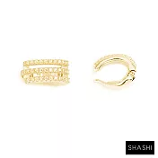 SHASHI 紐約品牌 三排鑽耳骨夾 單支金色耳骨夾 無耳洞女孩必備 Hinge Ear Cuff