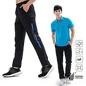 【遊遍天下】中性款防風防潑水速乾反光運動長褲(GP10006)M黑藍