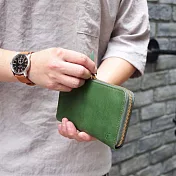 CLEDRAN｜日系手作質感紳士多層長夾綠色