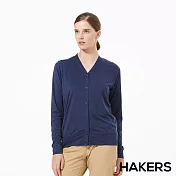 【HAKERS 哈克士】女 涼感抗菌抗UV快乾長袖罩衫(深藍/深灰 二色可選)S深藍