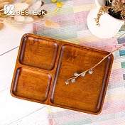 BESTECK 洋槐木分隔餐盤-長方款2入