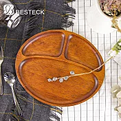 BESTECK  洋槐木分隔餐盤-橢圓款2入