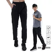 【遊遍天下】中性款防風防潑水速乾反光運動長褲(GP10006)M黑灰