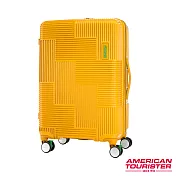 AT美國旅行者 30吋Velton 跳色幾何線條可擴充剎車輪行李箱(黃)