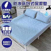 【eyah 宜雅】台灣製專業護理級完全防水雙面枕頭套2入組-海洋藍