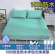 【eyah 宜雅】台灣製專業護理級完全防水床包式保潔墊-單人-蒂芬妮綠