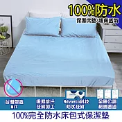 【eyah 宜雅】台灣製專業護理級完全防水床包式保潔墊-單人-海洋藍