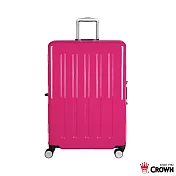 【CROWN 皇冠】27吋 大容量鋁框行李箱珠光桃紅