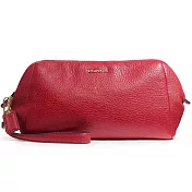 COACH 荔枝紋全皮文字飾牌手抓/手掛晚宴包-紅 (現貨+預購)紅