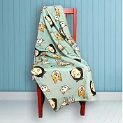 FunPrint 客製 插畫毛毯/被子/毯子 (可以有四個圖案的插畫)藏青色Navy Blue