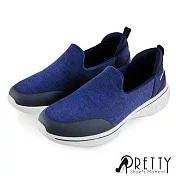 【Pretty】輕量雙彩套入式懶人平底休閒鞋JP23藍色