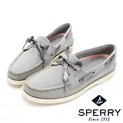 SPERRY 皇家學院經典手工牛皮帆船鞋(女)US6灰色