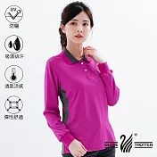 【遊遍天下】MIT女款休閒抗UV吸濕排汗機能POLO長衫(L075-1)L紫紅