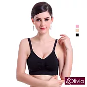 【Olivia】無鋼圈上開扣式孕婦哺乳內衣M黑色