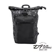 DF BAGSCHOOL - outdoor率性風商務旅行學生中性迷彩後背包-共2色黑色