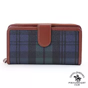 SANTA BARBARA POLO．聖大保羅 - 經典綠格系列 二折多卡拉鏈長夾 SB38-06007