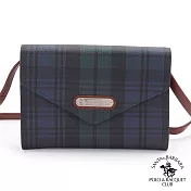 SANTA BARBARA POLO．聖大保羅 - 經典綠格系列 信封式多功能斜背長夾 SB38-07607