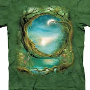 【摩達客】美國進口The Mountain 月樹環 純棉環保短袖T恤L綠色