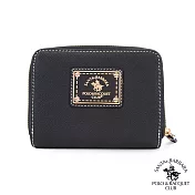 SANTA BARBARA POLO．聖大保羅 - 幸福微糖系列 拉鍊零錢短夾-經典黑 SB58-03701