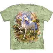 【摩達客】美國進口The Mountain 獨角獸森林 純棉環保短袖T恤XL綠色