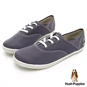 Hush Puppies 學院風基本款咖啡紗帆布鞋US5.5深灰