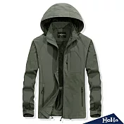 <現貨+預購>早秋款機能防水連帽風衣外套 三色-HeHaM軍綠色