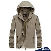 <現貨+預購>早秋款機能防水連帽風衣外套 三色-HeHaM卡其色