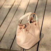 素色真皮水桶包原色