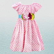 【Gracious May】美國手工洋裝 粉紅點點 (4T-5T)粉紅色