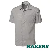 【HAKERS 哈克士】男 抗UV快乾短袖襯衫(煙藍/鷹灰 二色可選)S鷹灰